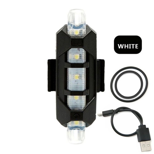 Bike Front Rear LED Safety Light Bicycle USB Rechargeable Tail Warning Light - Picture 11 of 11