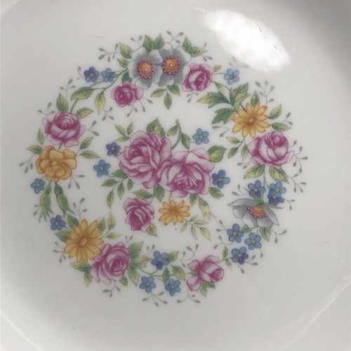 Liling Keepsake SALAD PLATES 5 PC Fine China Yung Shen Pink Roses Yellow Blue - Picture 11 of 14