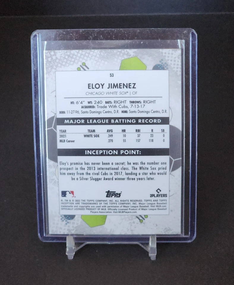 Eloy Jimenez 2022 Topps Inception #53  RED /75  White Sox - Image 2 of 3