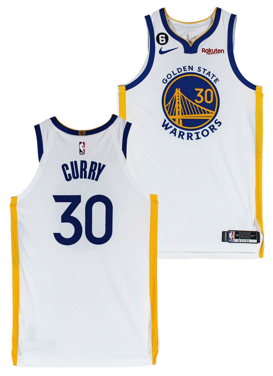 Warriors Stephen Curry Photo Matched 4/17/23 Game Worn White Warriors Stephen Curry Photo Matched 4/17/23 Game Worn White