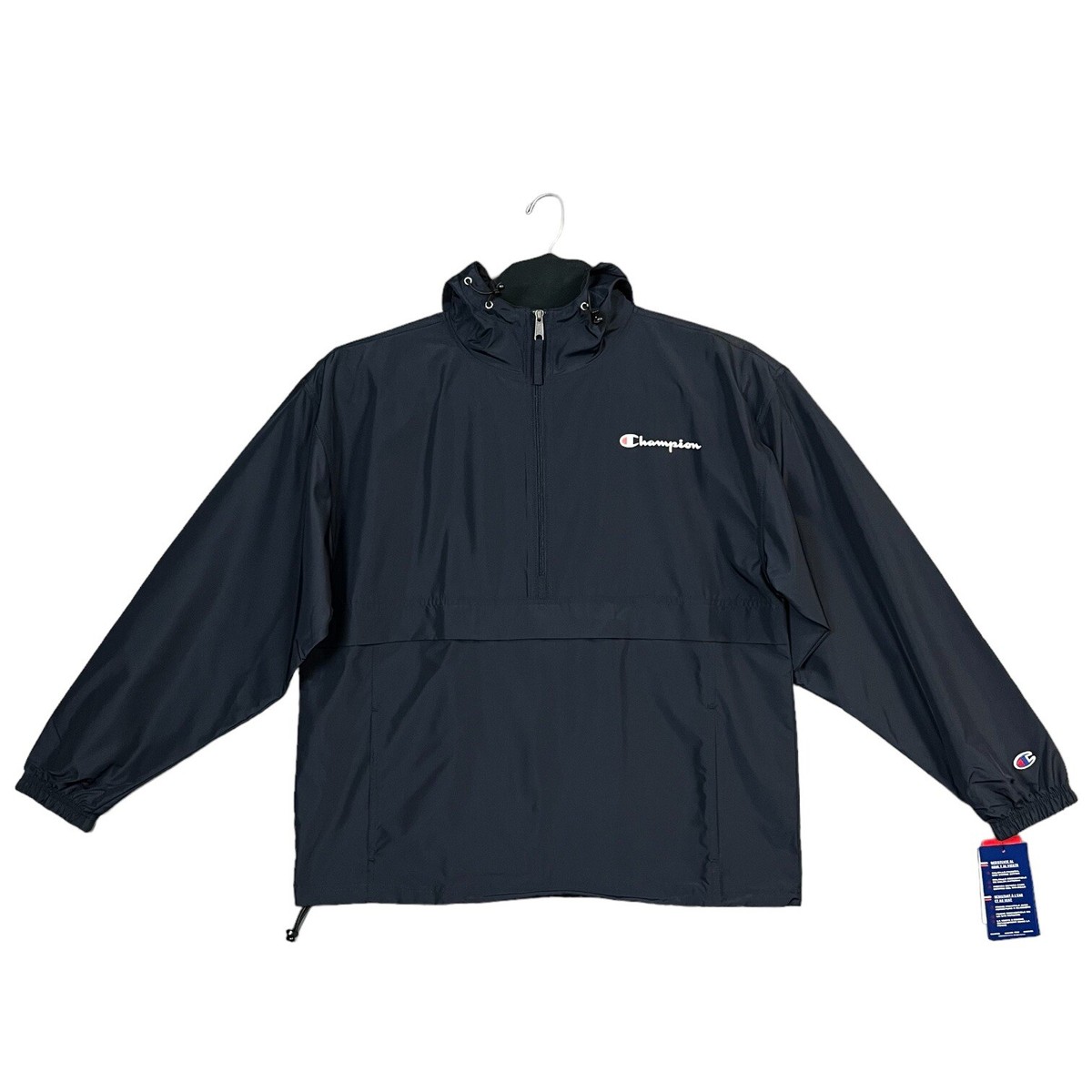 Champion Mens Womens Water Resistant Jacket Size L Navy Blue