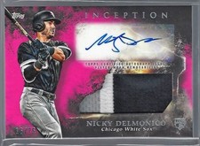 2018 Topps Inception Nicky Delmonico Rookie 3 Color Patch Autograph Card #16/75