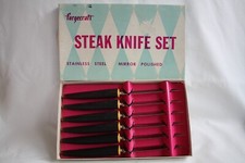 Forgecraft Vintage Stainless Steel Bone Stag Look Handle Steak Knife Set Of 6