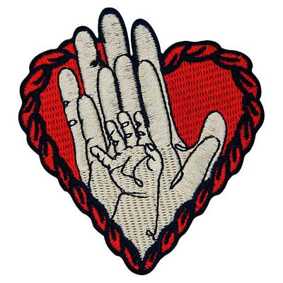 Family Hands Love patch 1PC 2PCS 3PCS Iron On Sew On Embroidered Jeans Patches
