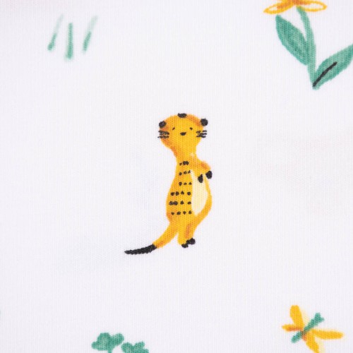Baumwolljersey SWEET ANIMALS Koala Erdmännchen Blätter weiß grün ge - Bild 3 von 8