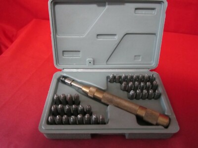 38Pcs 1/8'' Steel Number Letter Hand Stamp Set Kit  