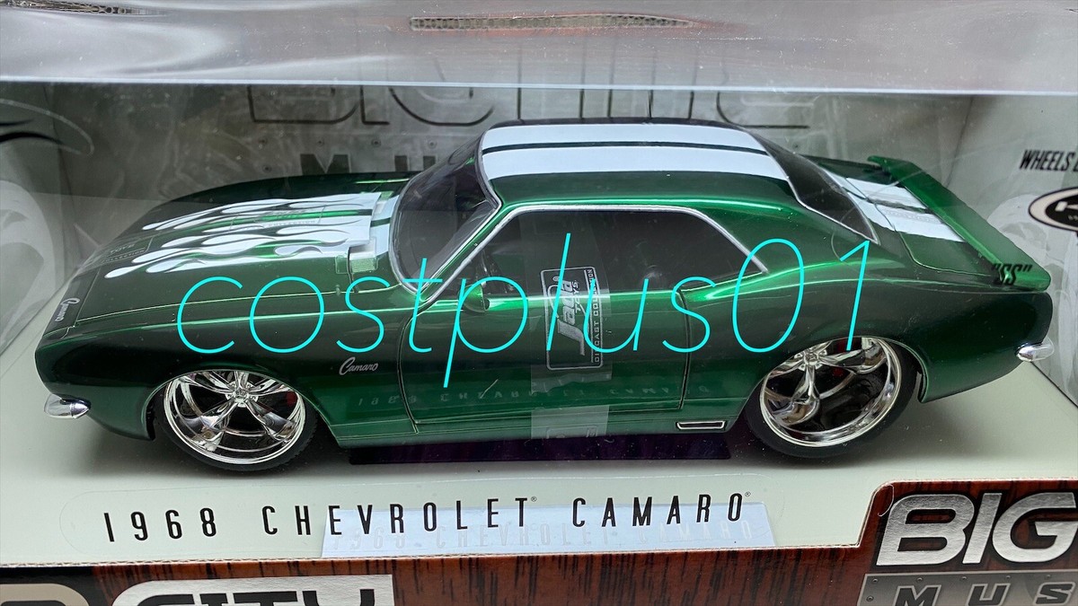 JADA DUB CITY 1968 CHEVY CAMARO 1:18 GREEN WITH WHITE STRIPE