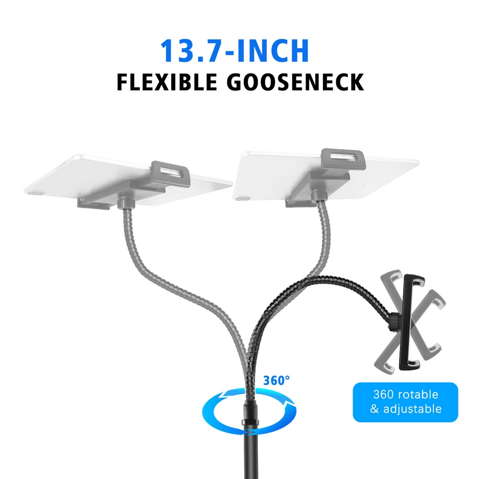 Tablet Floor Stand Gooseneck Phone Holder Mount Universal for iPad/Tablet/iPhone - Image 4 of 4