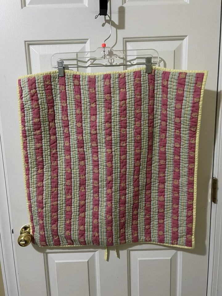 Funda de almohada falsa Pine Cone Hill Williamsburg algodón a rayas rosa azul amarillo  Foto 2 de 4