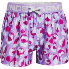 Under Armour girls Play Up Printed Shorts , Planet Purple 576 /Halo Gray ,