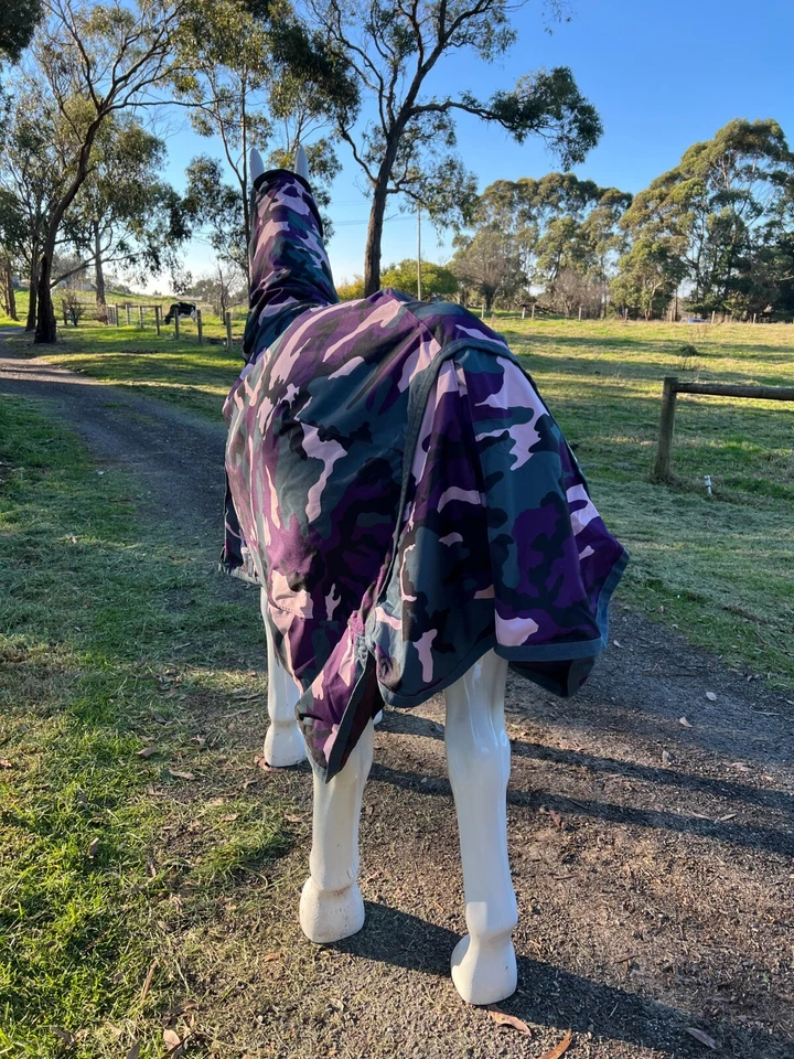 BRAND NEW 600D WATERPROOF TURNOUT RUG COMBO NO FILLING (Purple Cam) - image 3 of 4