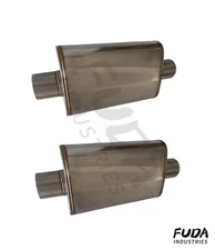 A Pair of 3inch inlet/outlet Center Universal Muffler Straight Through Exhaust