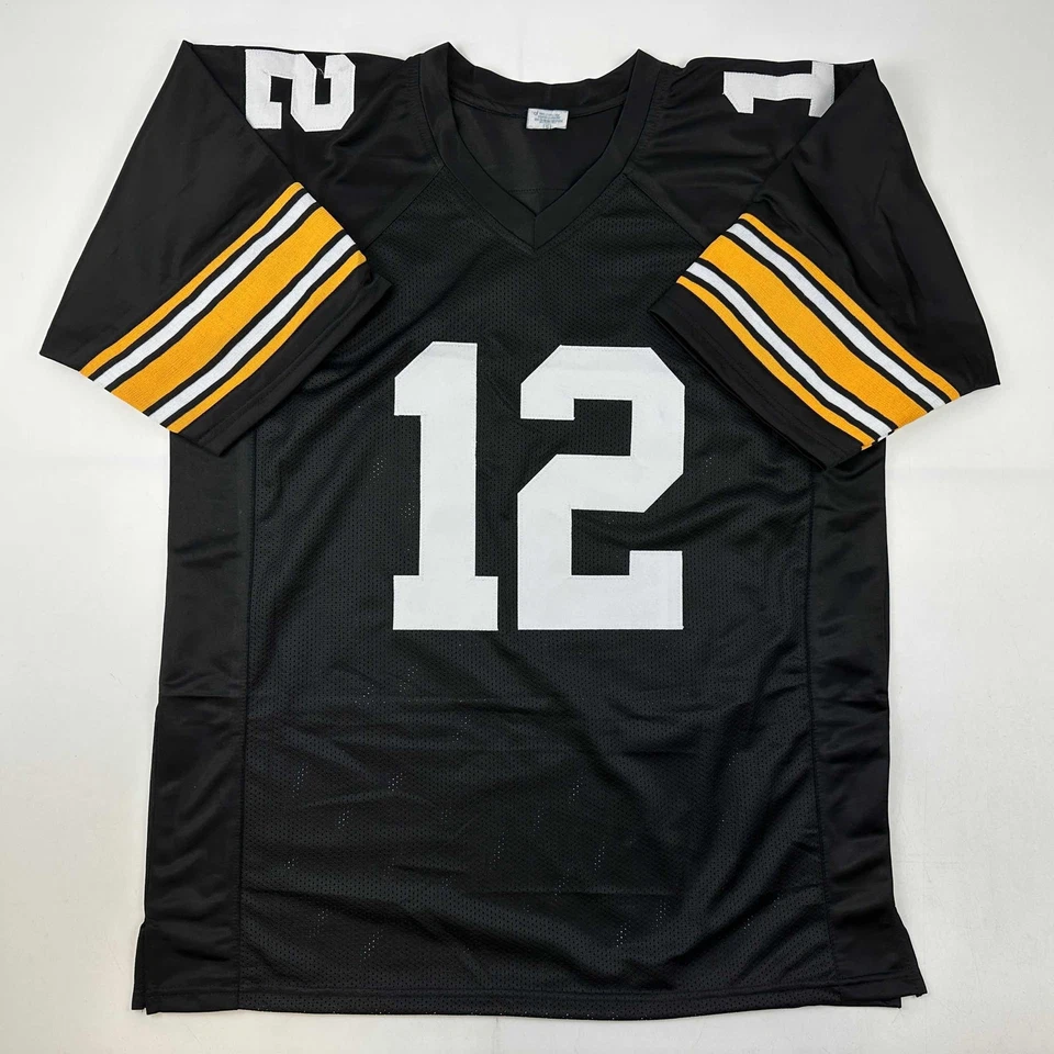 Facsimile Autographed Terry Bradshaw Pittsburgh Black Reprint Jersey Men's XL - Image 3 of 4