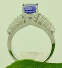 14k Solid White Gold Natural Diamond & AAA Cushion Cut Tanzanite Ring Princess — photo 6