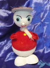 Vtg Christmas Bobble Head Nodder Snowman Candy Container West Germany Mache  B