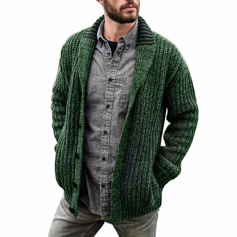 Mens Button Up Cardigan Jacket Winter 