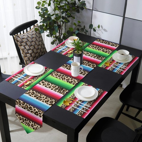 Modern Elegant Leopard Zebra Stripes Table Runner Placemat Set Home Table Decor - Picture 22 of 23