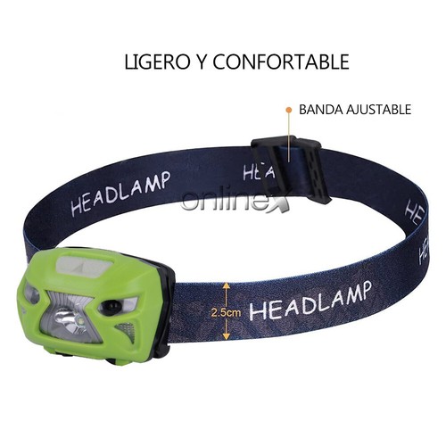 Linterna Frontal LED USB Recargable Impermeable 800 Lúmenes Entrega 24-48H a2294 - Imagen 6 de 6