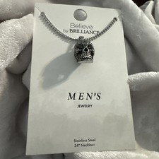 Believe by Brilliance Stainless Steel Skull N...