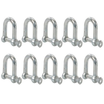10x M10 Hebe-Abschleppbügel aus verzinktem Stahl Dee D Gliederschäkel
