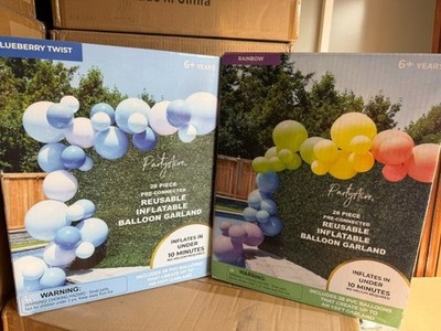 PartyAire 18' Reusable PVC Balloon Arch-Rainbow or Blueberry Twist