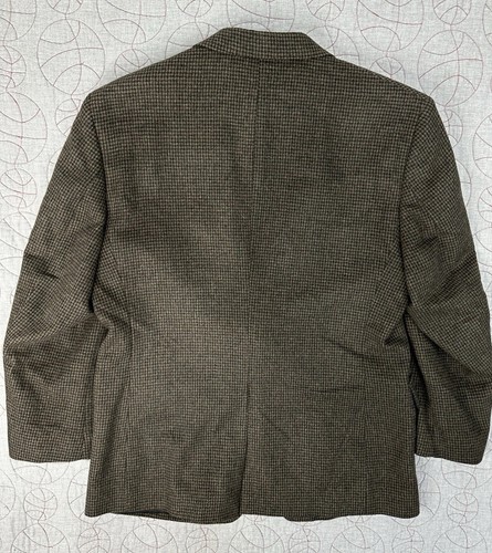 Jos. A. Bank Blazer 100% Kamelhaar Herren 40R Braun Schwarz Hahnentritt Sport Mantel - Bild 4 von 10