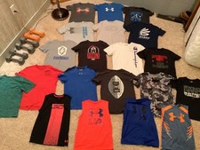 Lot of 20 Boys Youth Athletic Shirts Under Armour Curry Champion Rock Size M/L