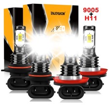 H11 9005 LED Headlight KIT Combo Bulb 10000K High&Low Beam Super Bright White