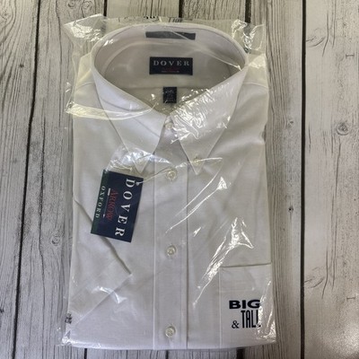 Arrow Dover Oxford Men s 17 1/2 Tall Dress Shirt Short Sleeve White BRAND NEW.