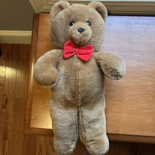 Vintage Fun Farm By Dakin Honey Jo 1986 Plush Brown Teddy Bear With Red Bow 21  