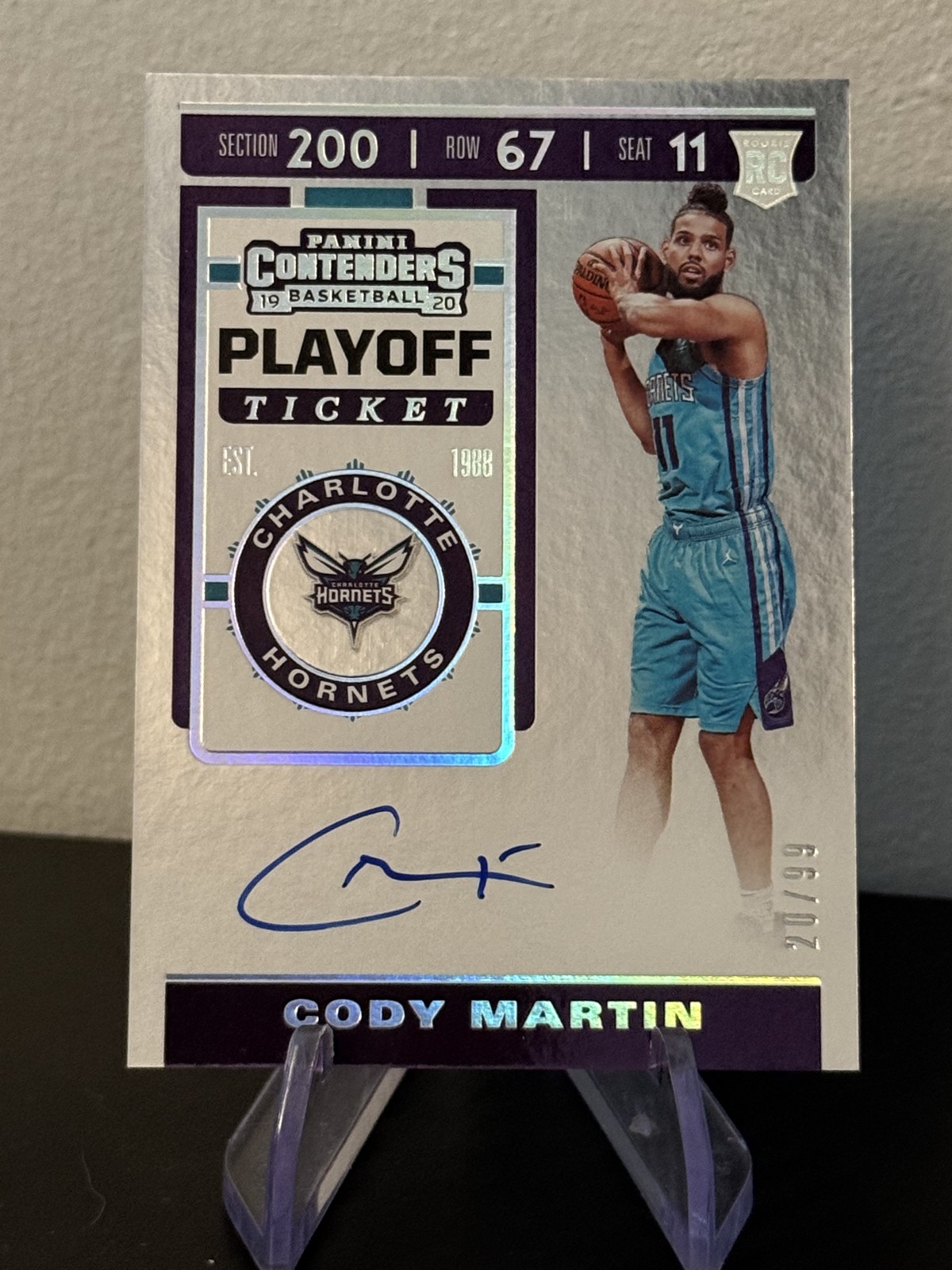 2019-20 Panini Contenders Cody Martin #113 RC Playoff Ticket AUTO  /99