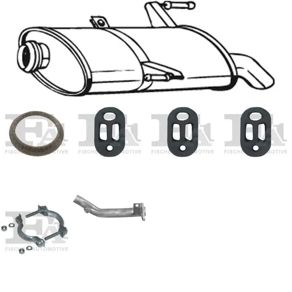 Kit di scarico BOSAL per PEUGEOT 206 Combi 1.6, 81 KW 07/02 -