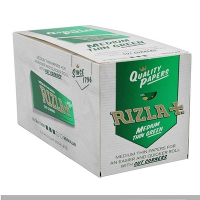 Rizla GREEN Cartine Verde Rolling Papers Standard Regula Size 100 x Booklets
