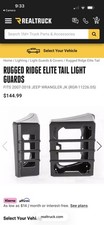 New Rugged Ridge Elite Tail Light Guards Black 2007-2017 Jeep Wrangler 2018 Jk