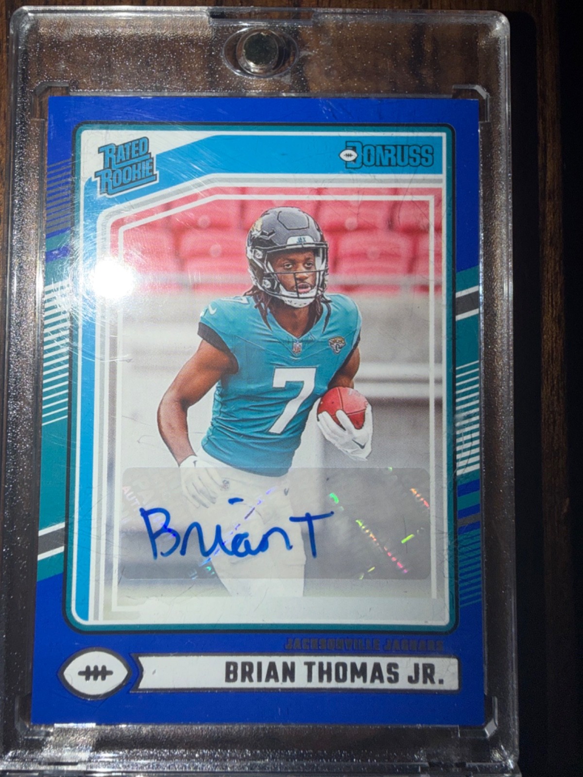 Brian Thomas Jr. 2024 Donruss Rated Rookie Card Blue RC Auto SP Autograph