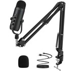 Professional USB Condenser Microphone Kit with Boom Arm for PC Streaming K66S-C