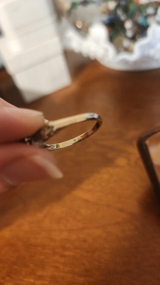 Conjunto de aliança de casamento vintage clássica ouro branco 12k - Imagem 3 de 4