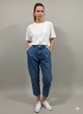 Sz 10-12 VTG 14  100 Cotton  90s  Cropped / Tapered Leg  Pleated Front