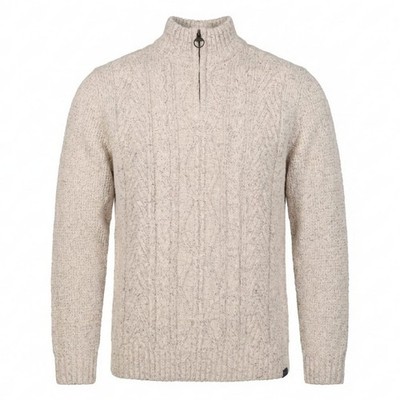 Garcia Herren Strickpullover Zopfstrick Troyer weiß Z1180 1855 cream melee