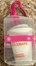 Dunkin Donuts Happy Holidays To-Go Coffee Cup 2008 Christmas Ornament New in Box