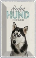 Blechschild 18X12 Cm Tiere Seelen Hund Mein Husky Deko Geschenk Metall Schild