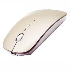 Bluetooth 5.2 Wireless Mouse Gold Rechargeable Ergonomic Laptop Tablet
