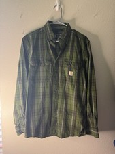 carhartt men long sleeve Button Front Shirt Size Small