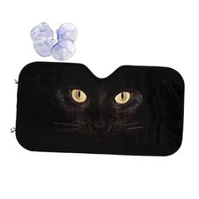 Windshield Sunshade for Car SUV Truck Foldable Uv Ray Reflector Black Cat Eyes