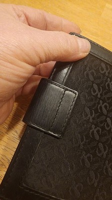 Loewe black canvas & leather bifold wallet featuring the iconic
