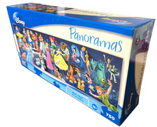 Disney NEW Panoramas 750 Pc Mega Puzzle Cast Of Characters, New 