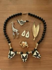 Vintage Costume Jewelry Lot (African Animals Lot Unsigned)