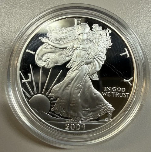 2004-W American Silver Eagle Proof $1 Coin – 1 oz .999 Fine Silver – US Mint
