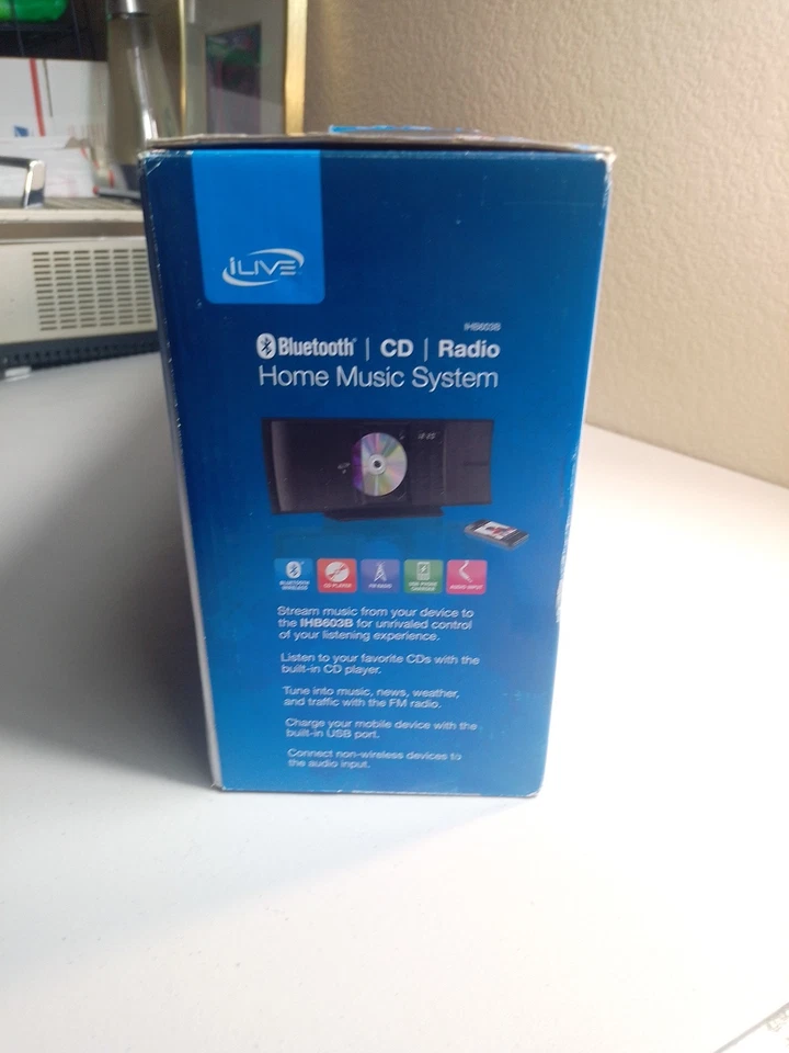 New In Box iLive IHB603B Bluetooth CD Radio Home Music System NIB vintage stereo - Image 3 of 4