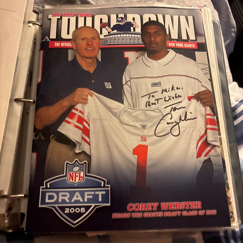 Tom Coughlin Signed  Touchdown 2005 Draft  Issue  The Official Newsletter NY G